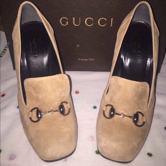 Gucci Camelia Suede Horse-bit Loafer Size 36 - Picture 1 of 6